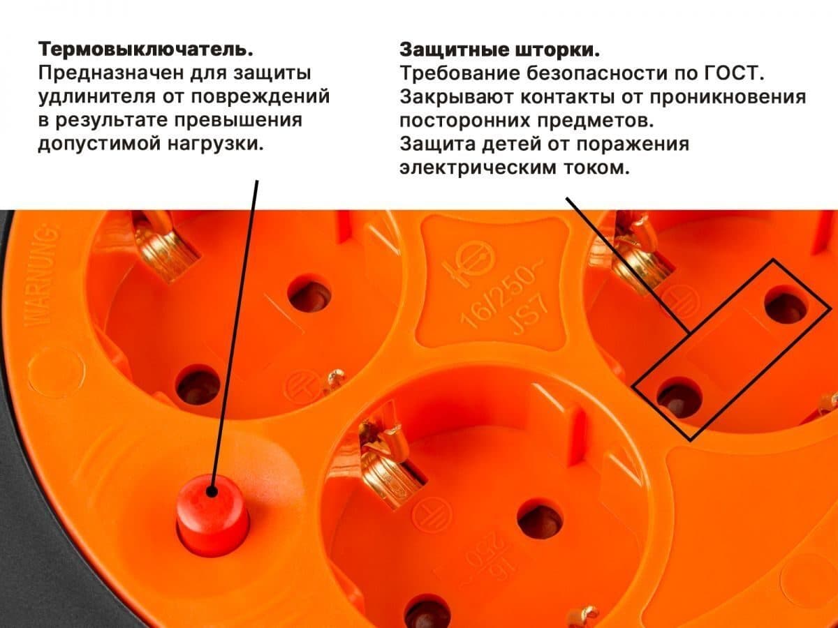 Удлинитель на катушке 50м Юпитер, фото 6