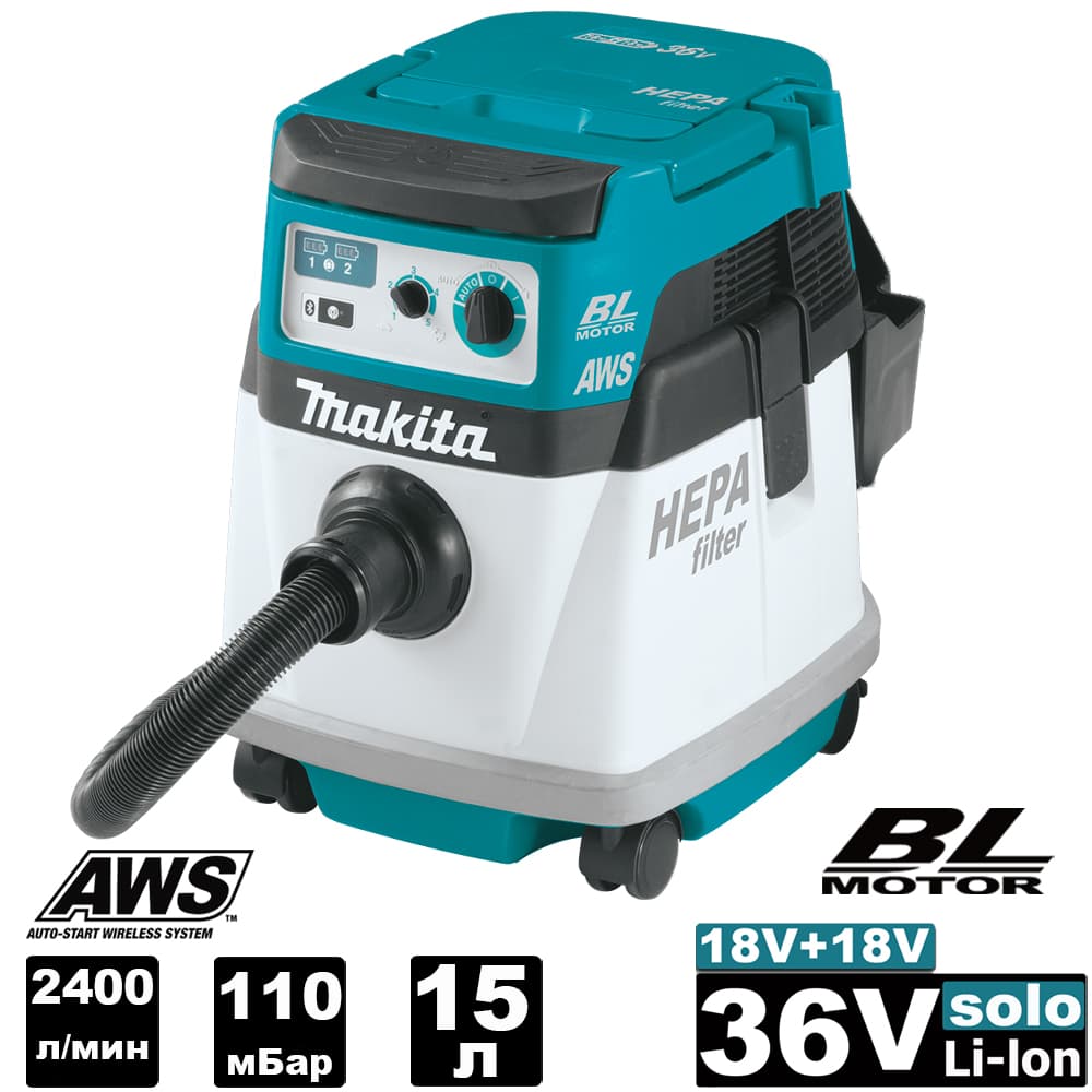 Пылесос аккумуляторный DVC157LZX3 (DVC 157 LZX3) MAKITA