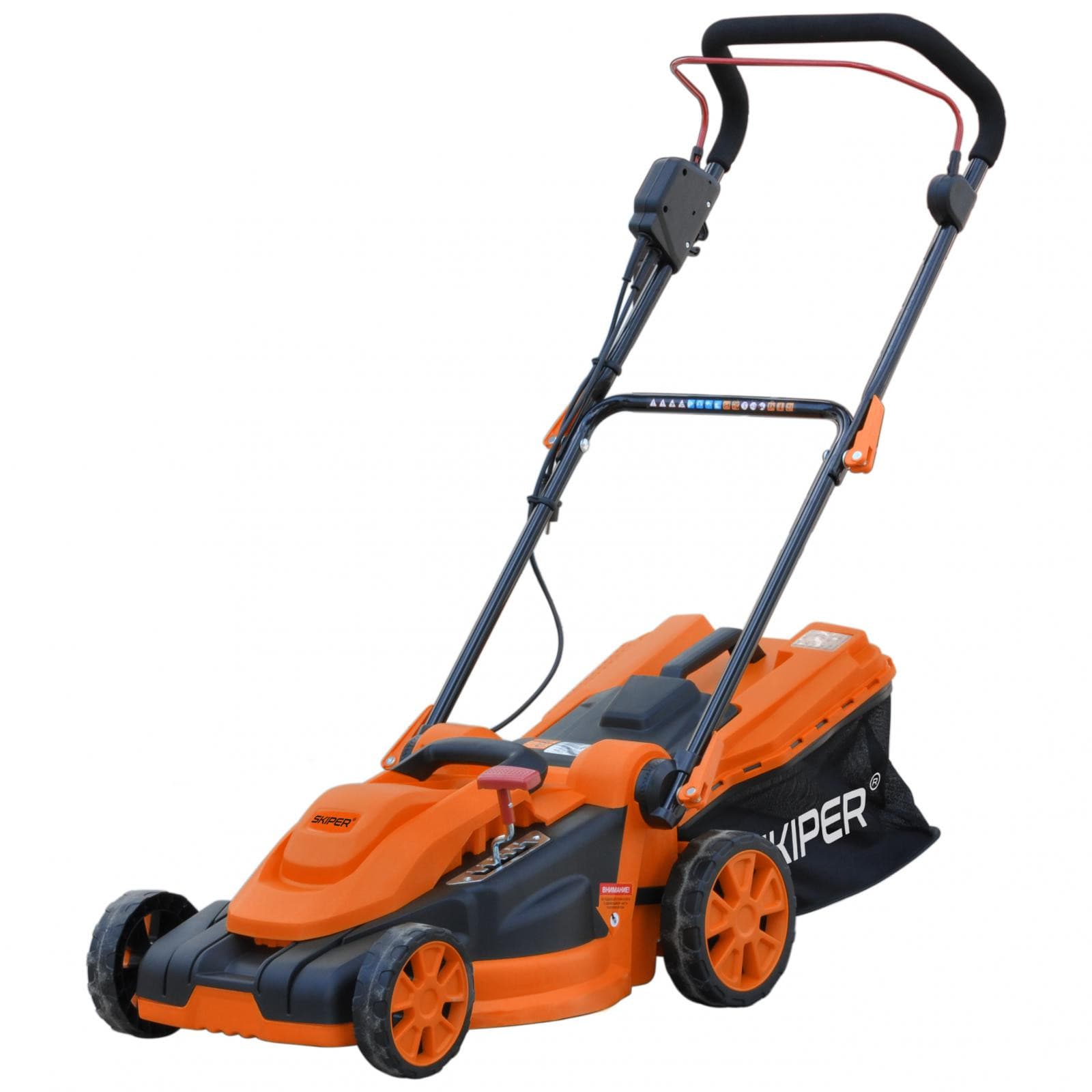 Газонокосилка электрическая SKIPER EL3820 (2000 Вт, шир.38 см, выс. 20-70 мм (6 поз), травосб. 40л)