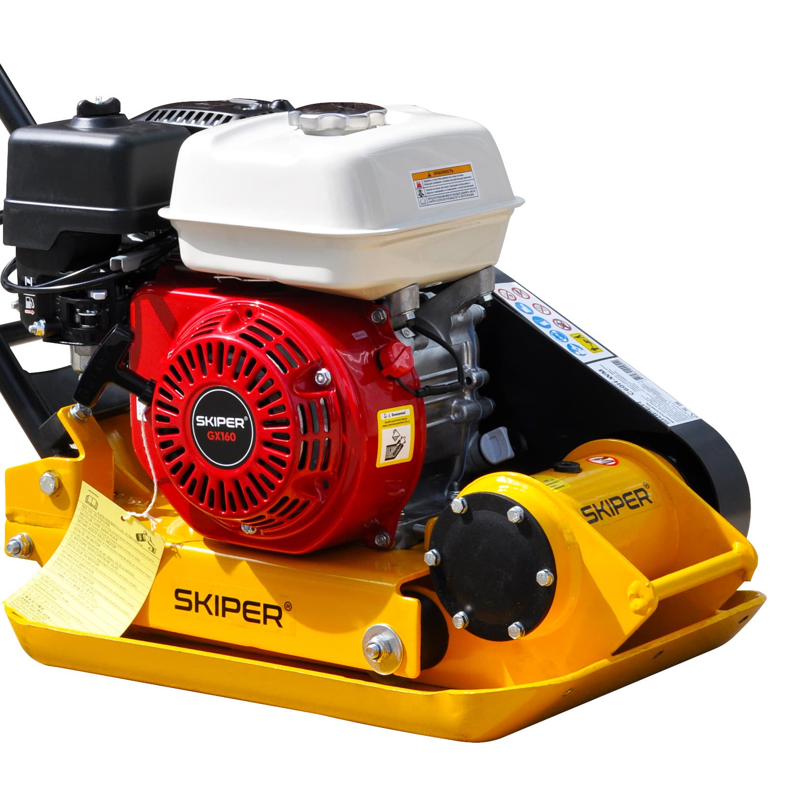 Виброплита SKIPER C60H-WM (Honda GX160, 5.5л.с., плита 53х37см., 11кН, 25м/мин, рез. ковр, колёса), фото 4