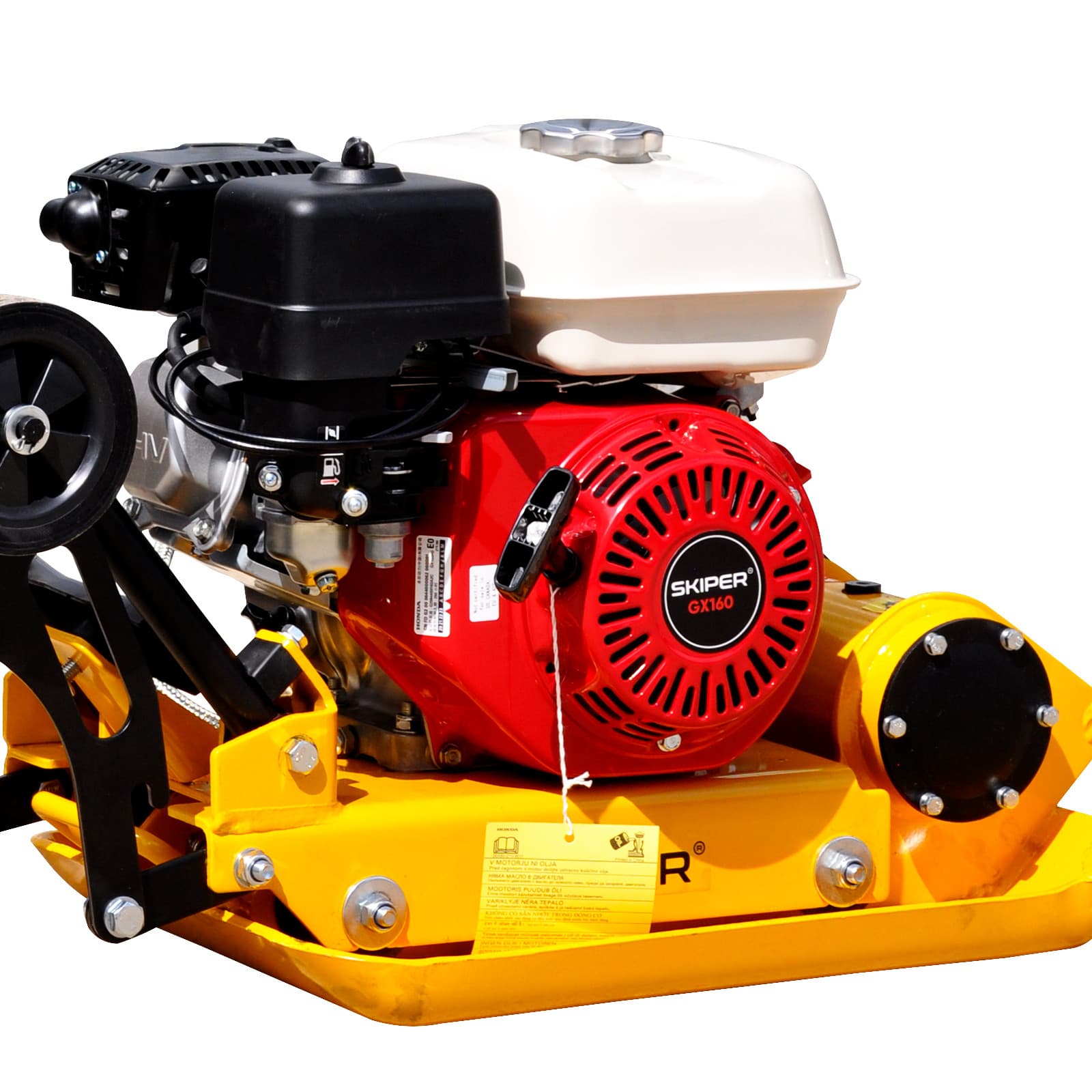 Виброплита SKIPER C60H-WM (Honda GX160, 5.5л.с., плита 53х37см., 11кН, 25м/мин, рез. ковр, колёса), фото 5
