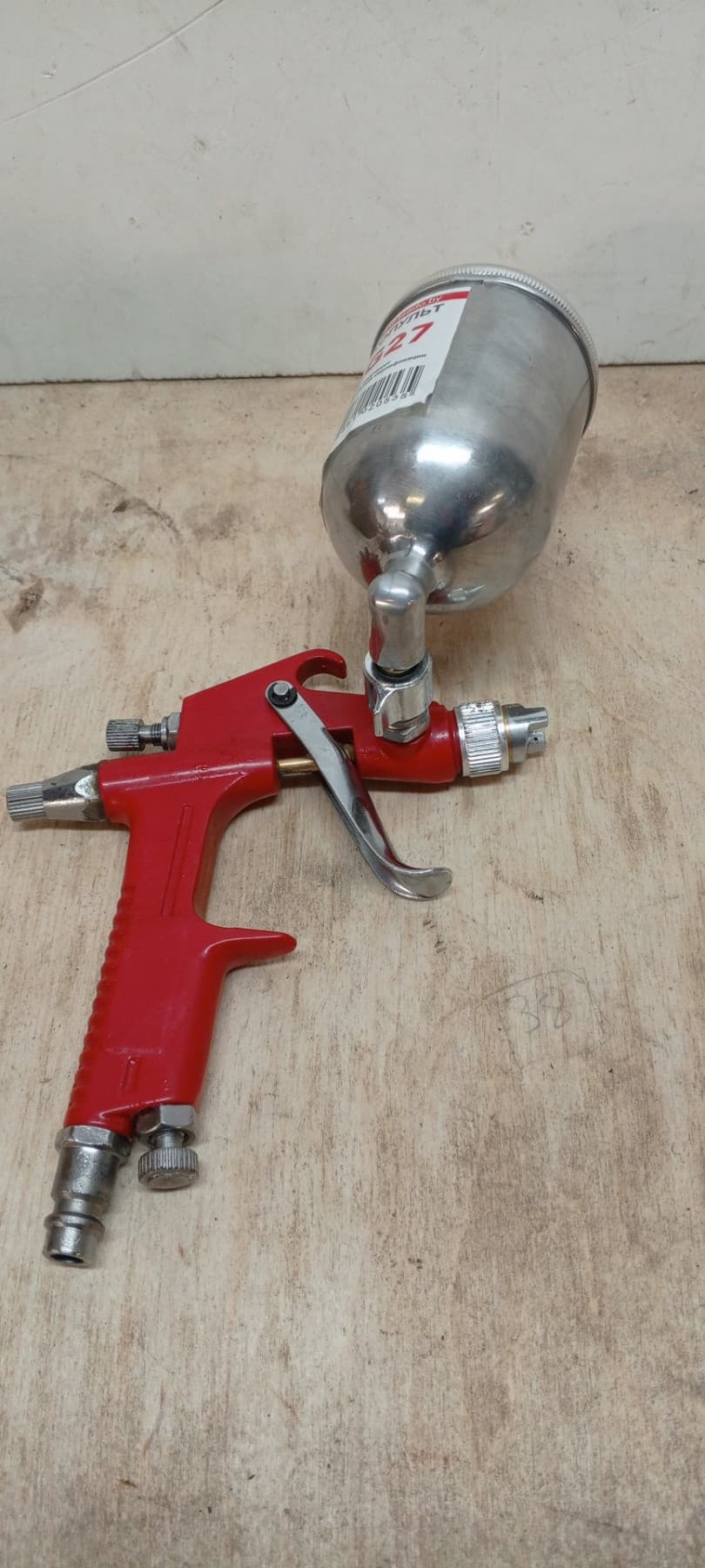 Краскопульт BRADO SG27 (1 мм; 3-4 бар; 200мл. алюминиевый бак, верхний боковой), фото 4
