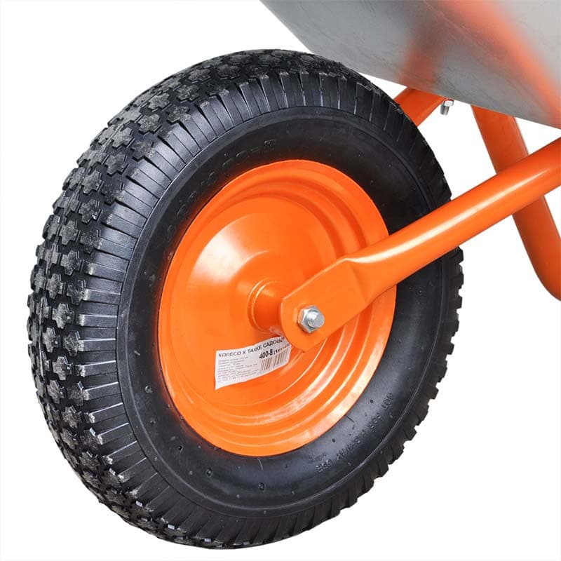 Тачка строительная BRADO 1x150 OPTIMA (до 150л, до 250 кг, 1х4.00-8, пневмо , ось  16*125), фото 5