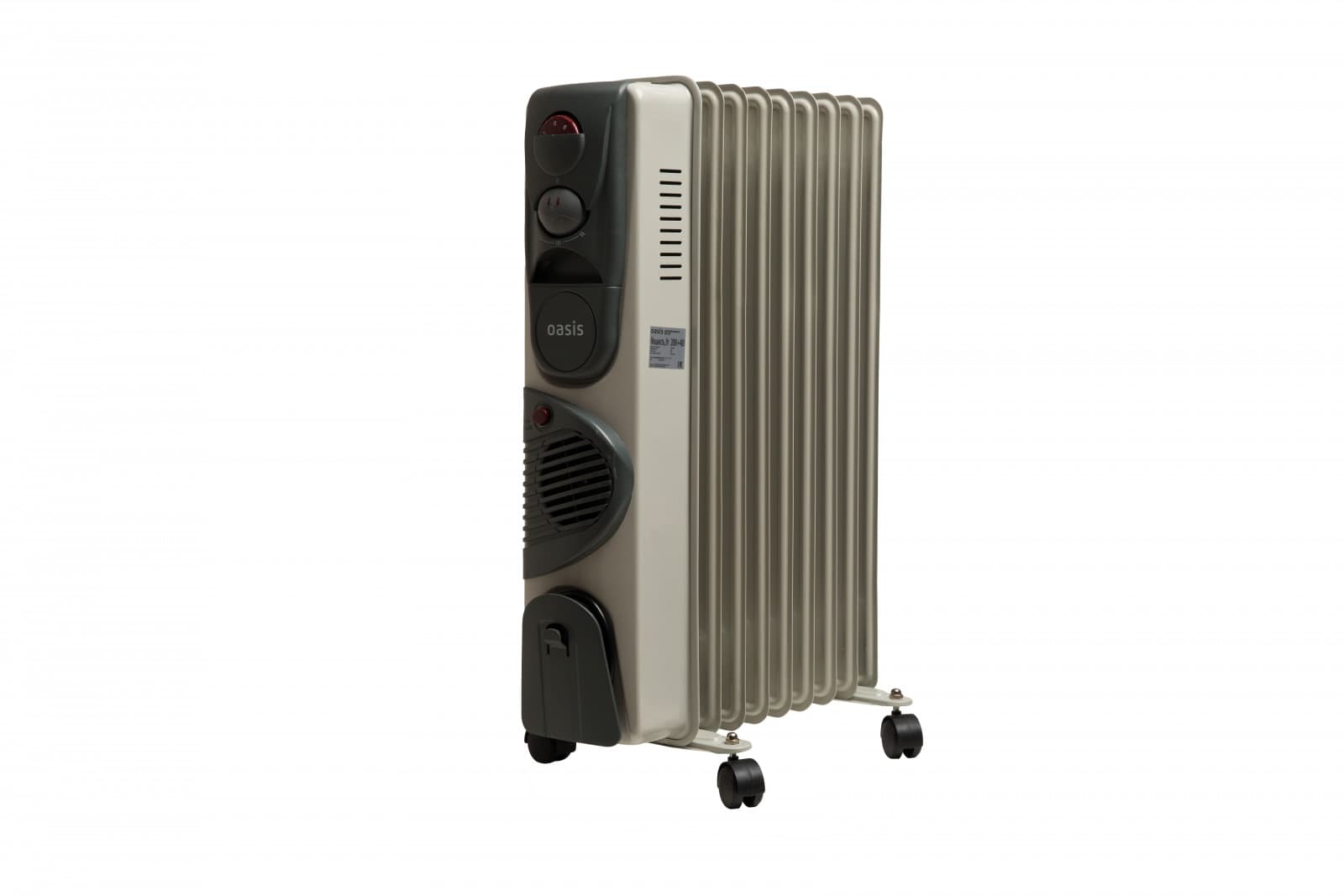 Радиатор масляный Oasis BB-15T (7 секций, 1500+400 Вт, до 15 м2, тепловентилятор)