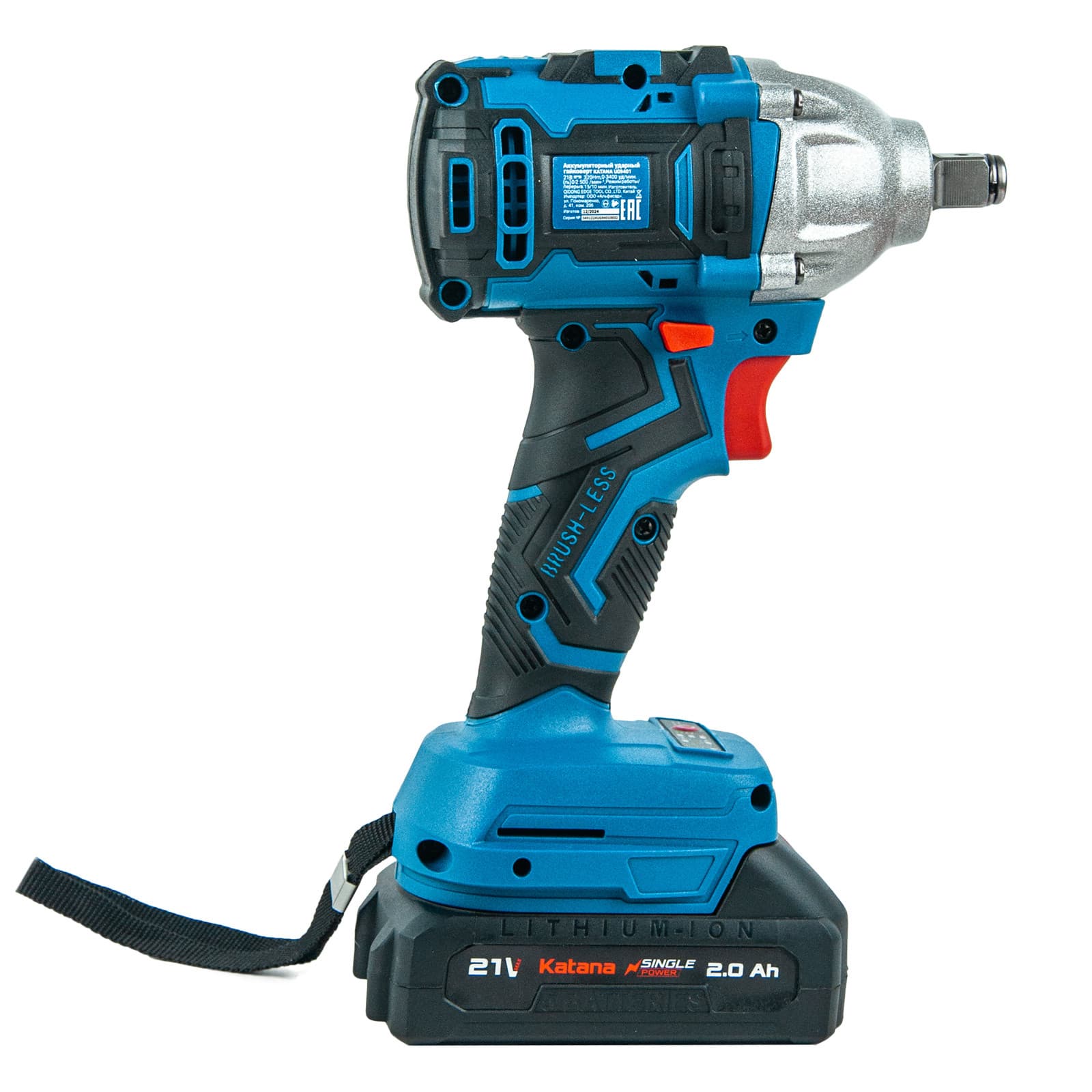 Гайковерт ударный аккумуляторный KATANA UG9401 SinglePOWER(1/2"+1/4",21В,2*2Ач,2ск, 320Нм, кейс), фото 6