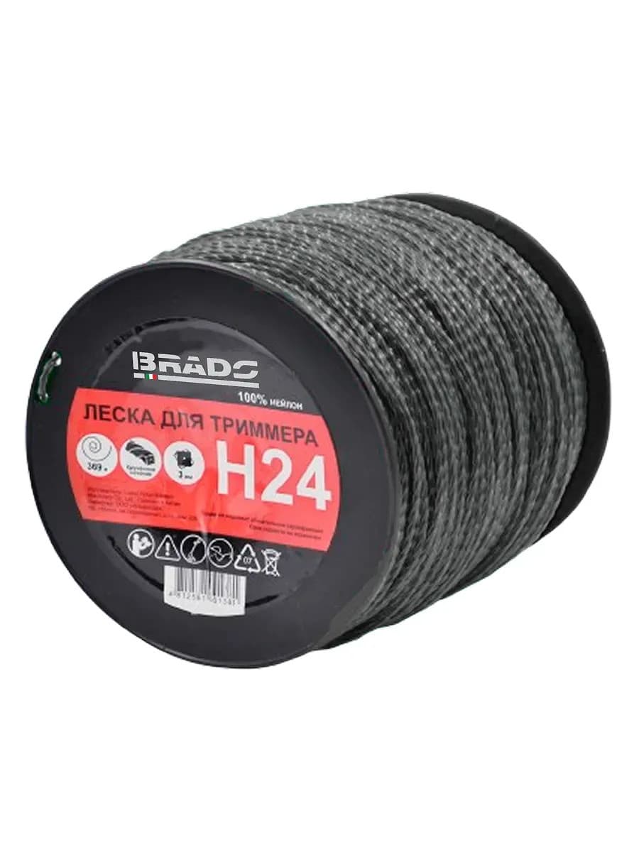 Леска BRADO H24 (ф 3.0 мм х 369 м кручен. сеч., серебр.) БОБИНА