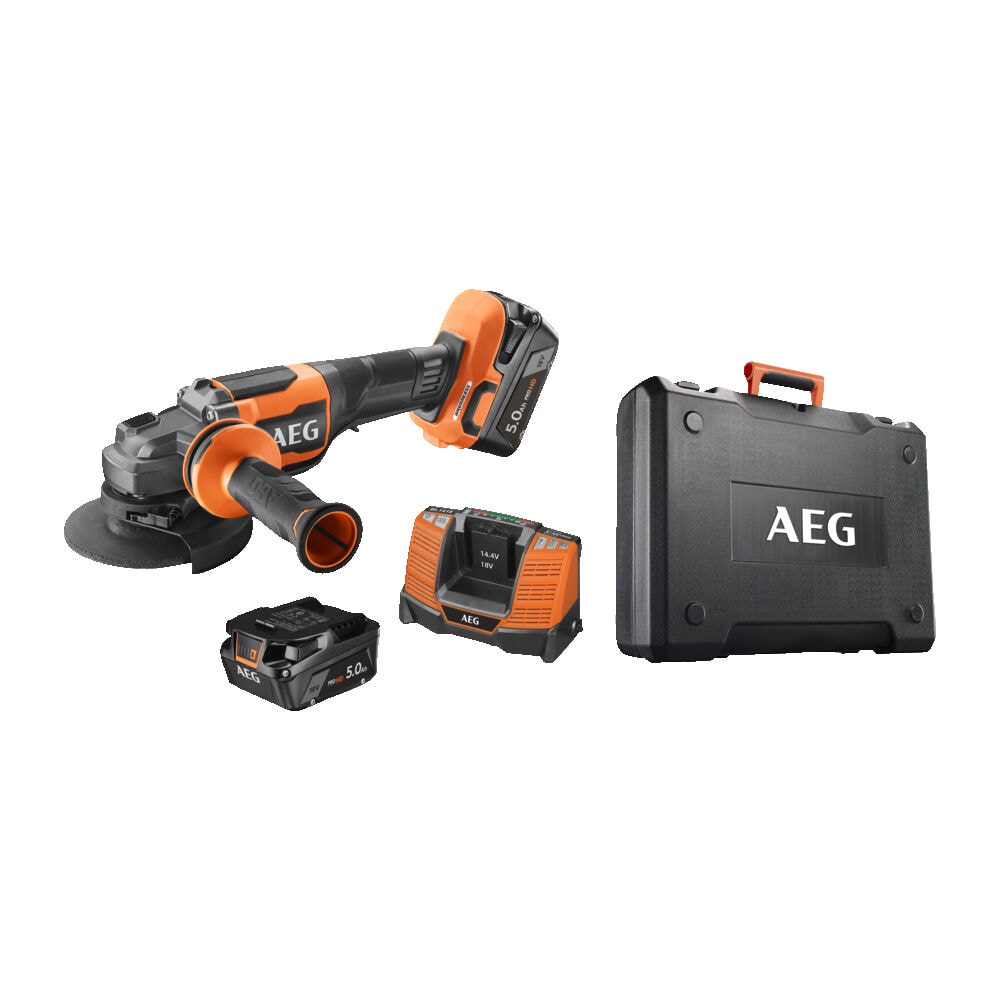 Углошлифмашина аккумуляторная AEG BEWS 18-125BLPX2-502C, фото 2