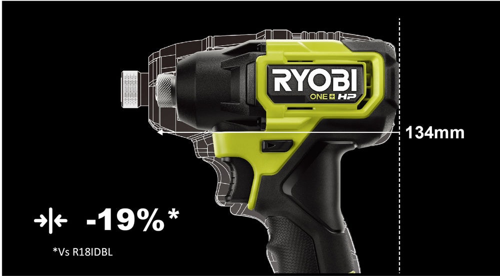 Винтоверт импульсный RYOBI HP RID18C-0 (без батареи) система ONE +, фото 3