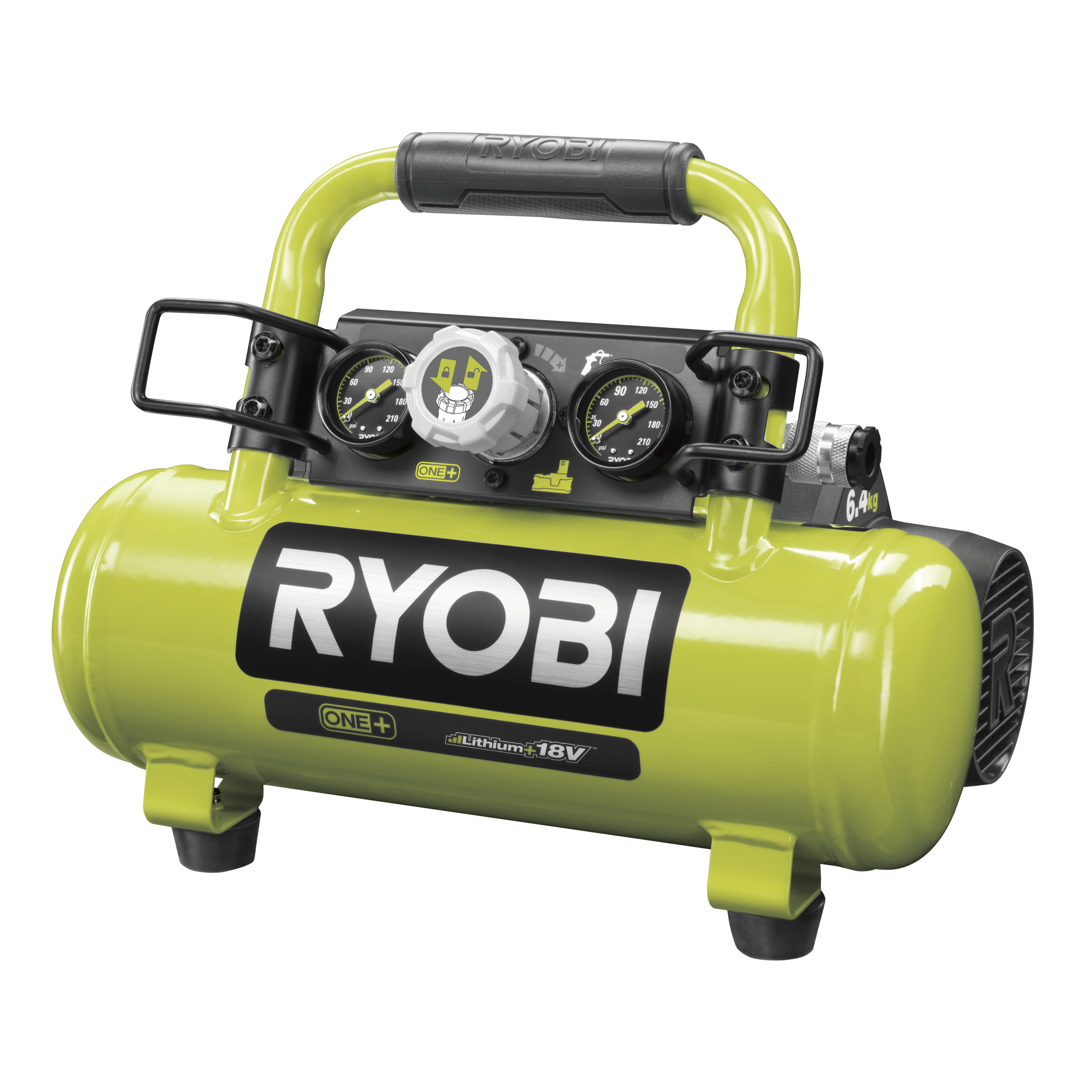 Компрессор безмасляный коаксиальный аккумуляторный RYOBI R18AC-0 (без батареи) система ONE +, фото 2