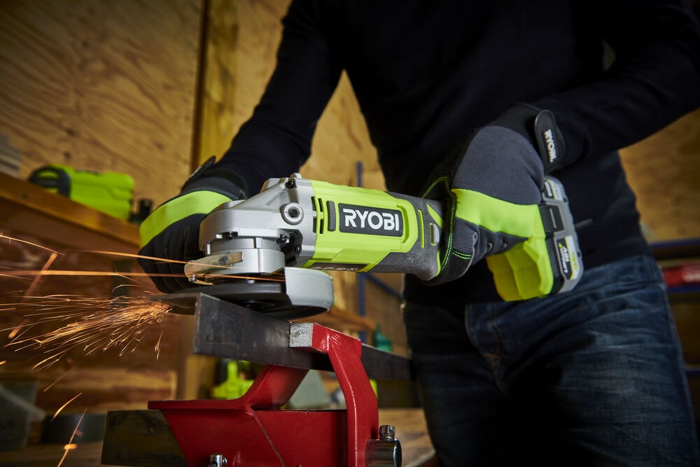 Углошлифмашина RYOBI RAG18115-0 (без батареи) система ONE +, фото 3