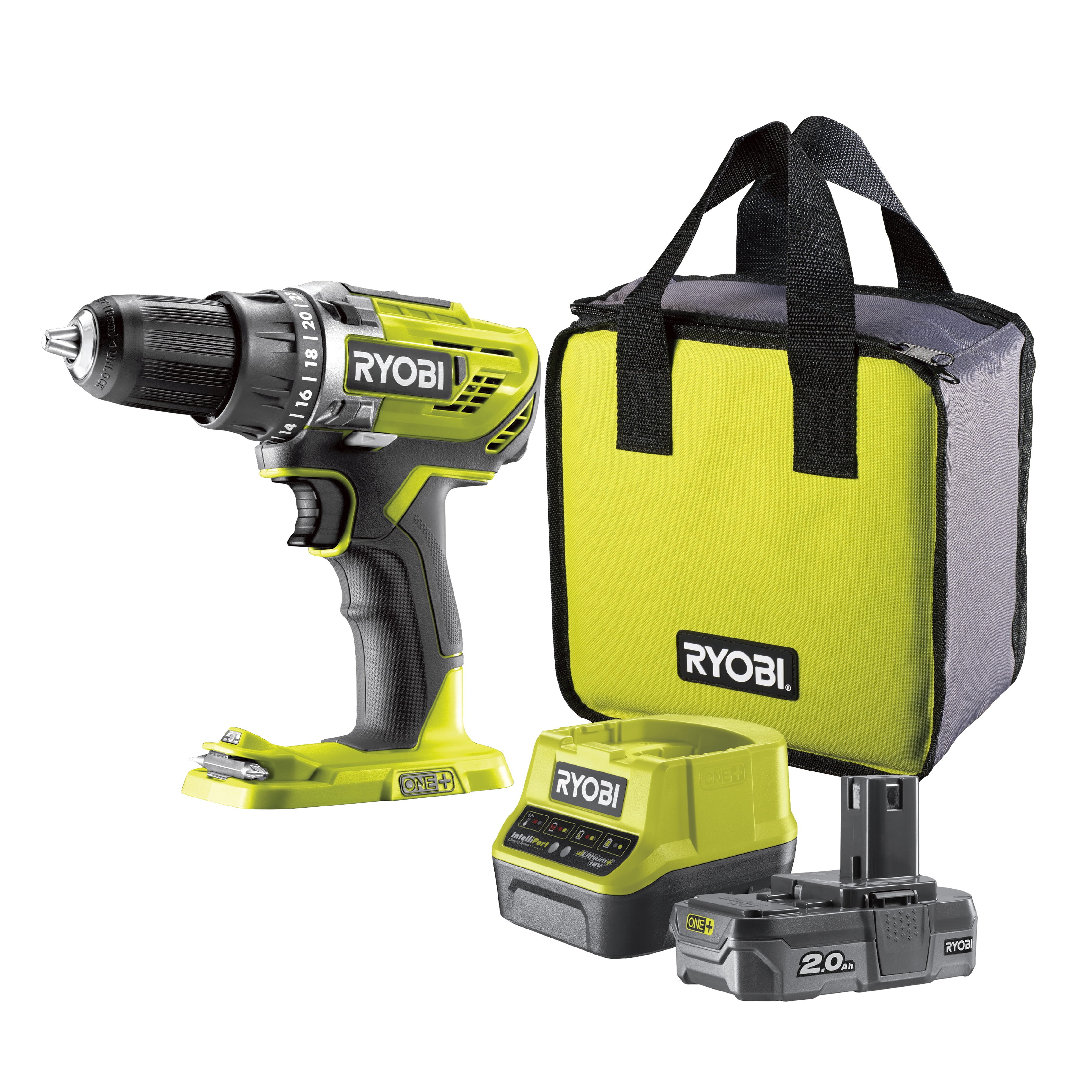 Дрель-шуруповерт RYOBI R18DD3-120S система ONE +, фото 3