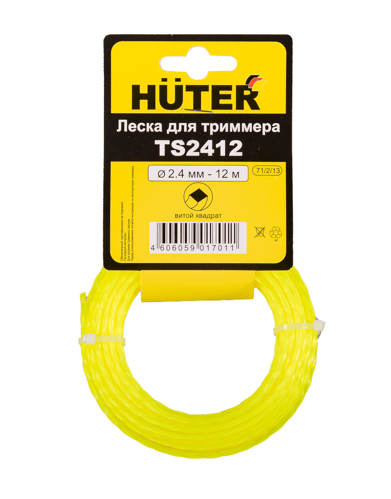 Леска (2.4 мм; 12 м; витой квадрат) Huter TS2412