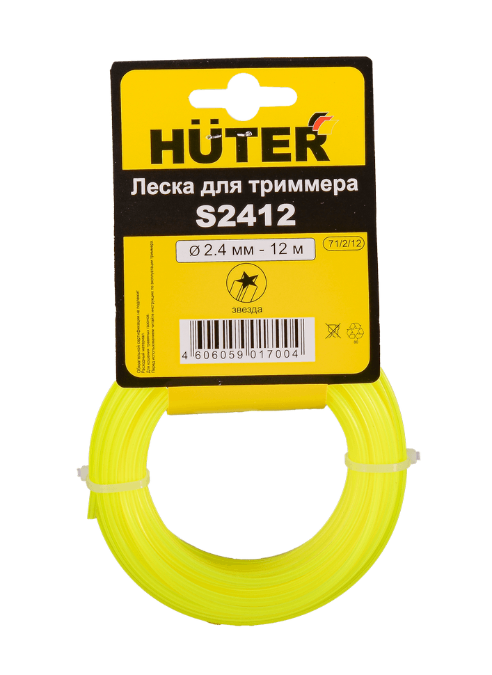 Леска (2.4 мм, 12 м, звезда) Huter S2412