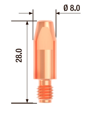 Контактный наконечник Fubag M6х28 мм ECU D =1.0 мм (10 шт.)