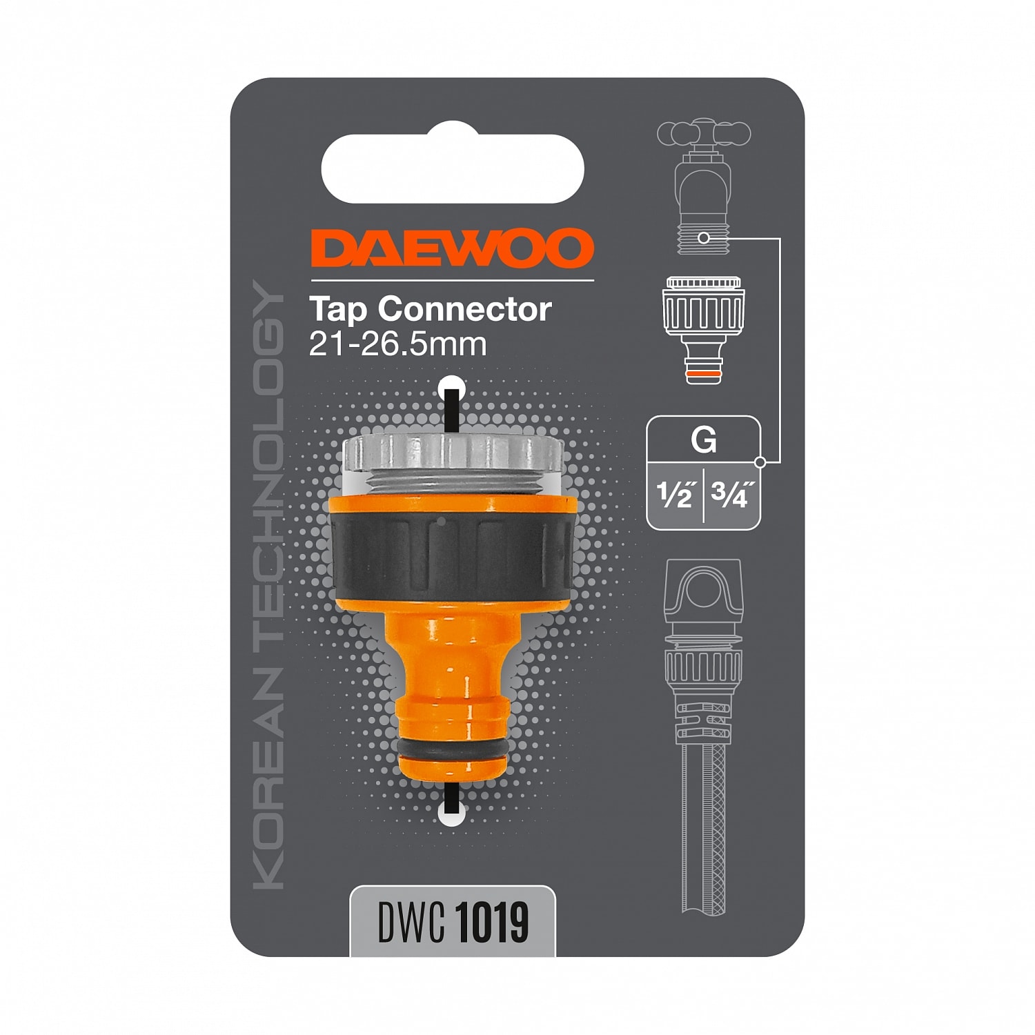 Адаптер для кранов с внешней резьбой G1/2 "и 3/4" (21-26.5mm) DAEWOO DWC 1019, фото 2