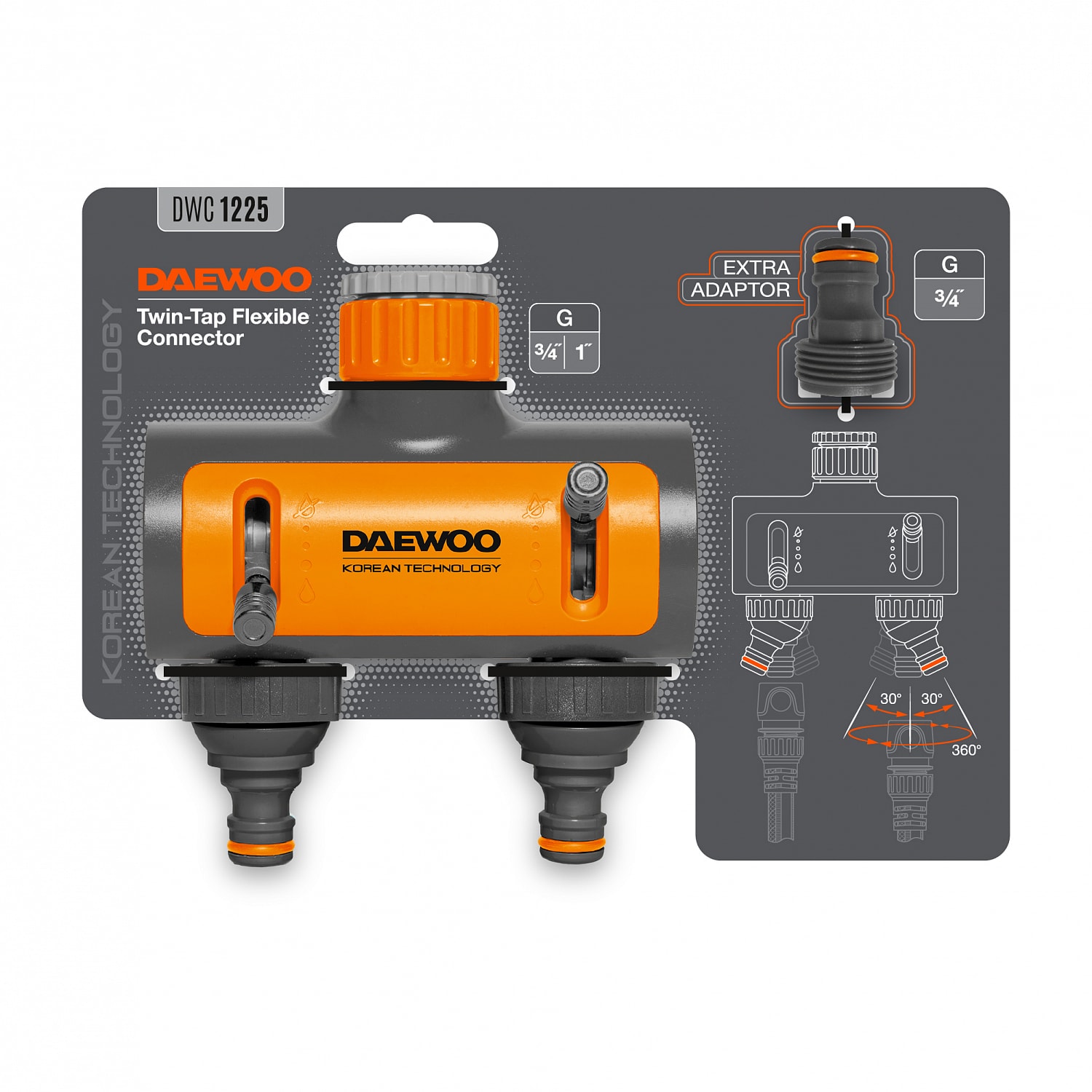 Разделитель потоков 2-х канальный G 3/4 " и 1" DAEWOO DWC 1225, фото 2