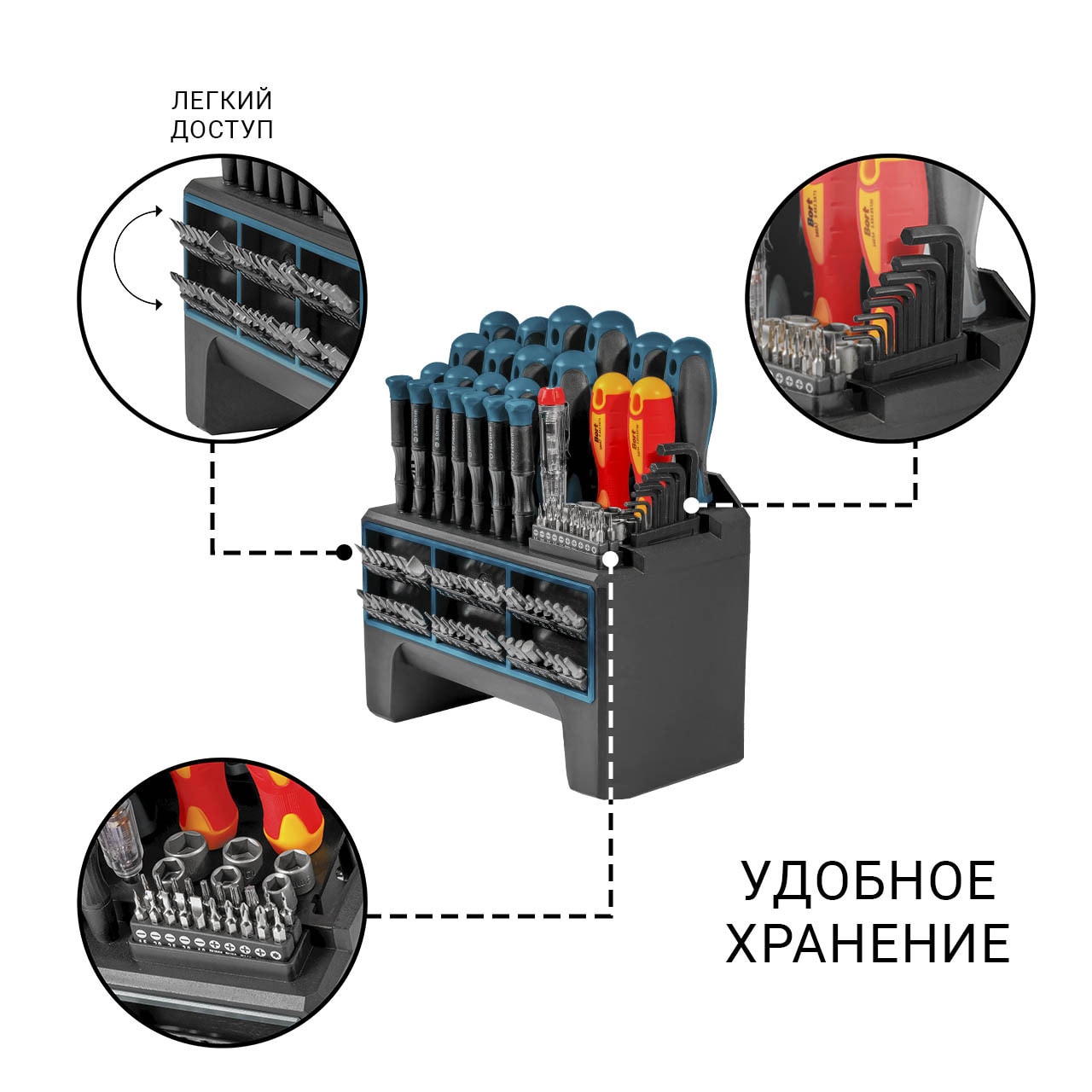 Набор ручного инструмента Bort BTK-114, фото 3