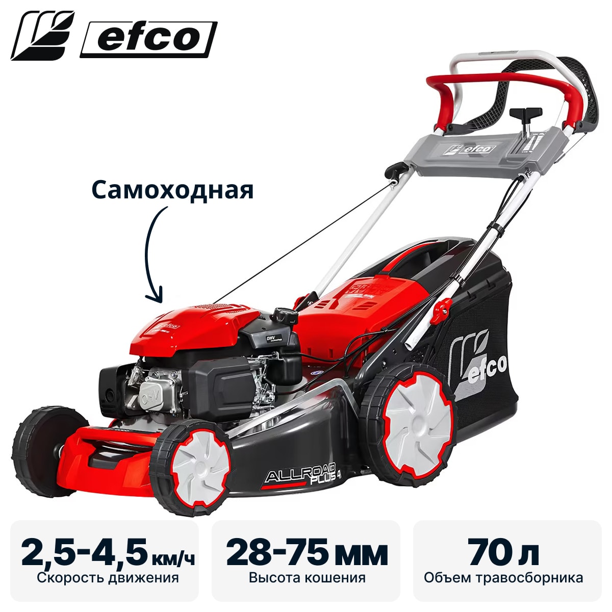 Газонокосилка бензиновая самоходная с вариатором EFCO LR 53 VK ALLROAD PLUS 4 (restyling 2026), фото 2