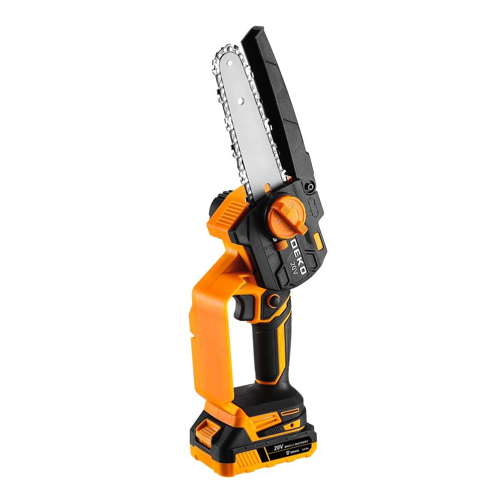 Пила цепная аккумуляторная DEKO DKCHS 20-6 PRO, 4 " и 6", 20В, 2x2.0Ач, 2 шины и 2 цепи в кейсе, фото 2
