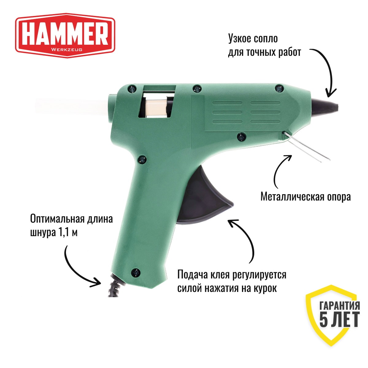 Термоклеевой пистолет Hammer GN-11, фото 3