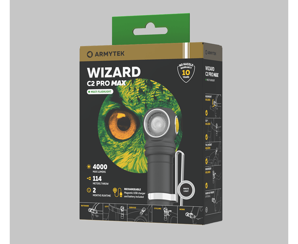 Фонарь Armytek Wizard C2 Pro MAX Magnet USB Белый, фото 3