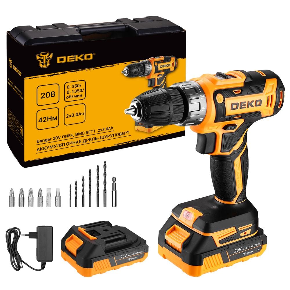 Дрель-шуруповерт аккумуляторная DEKO Banger 20V ONE + 083-1109