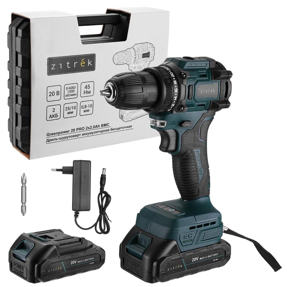 Дрель-шуруповерт аккумуляторная Zitrek Greenpower 20 PRO 085-1314
