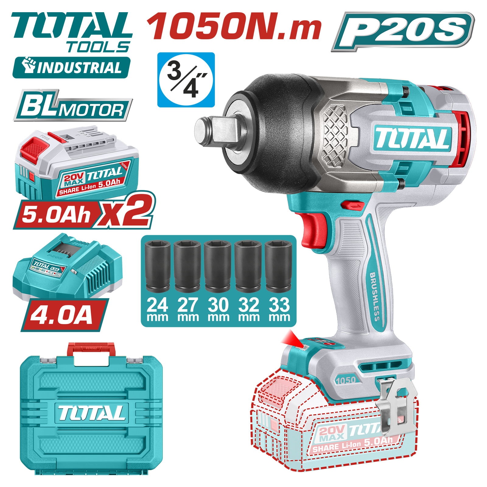 Гайковерт TOTAL TIWLI20105