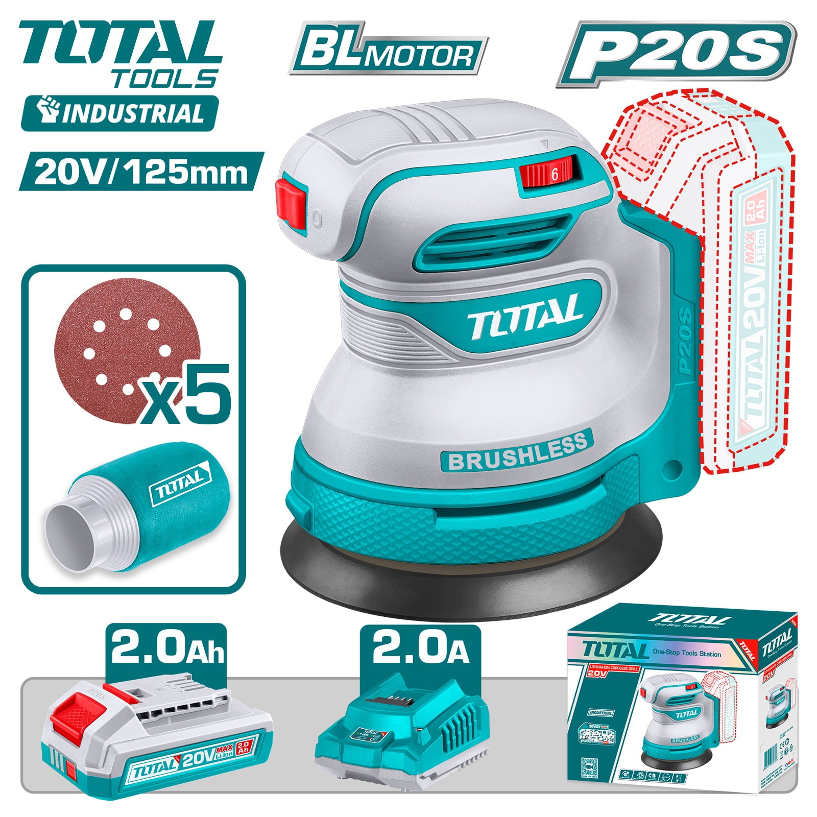 Эксцентриковая шлифмашина TOTAL TROSLI20021