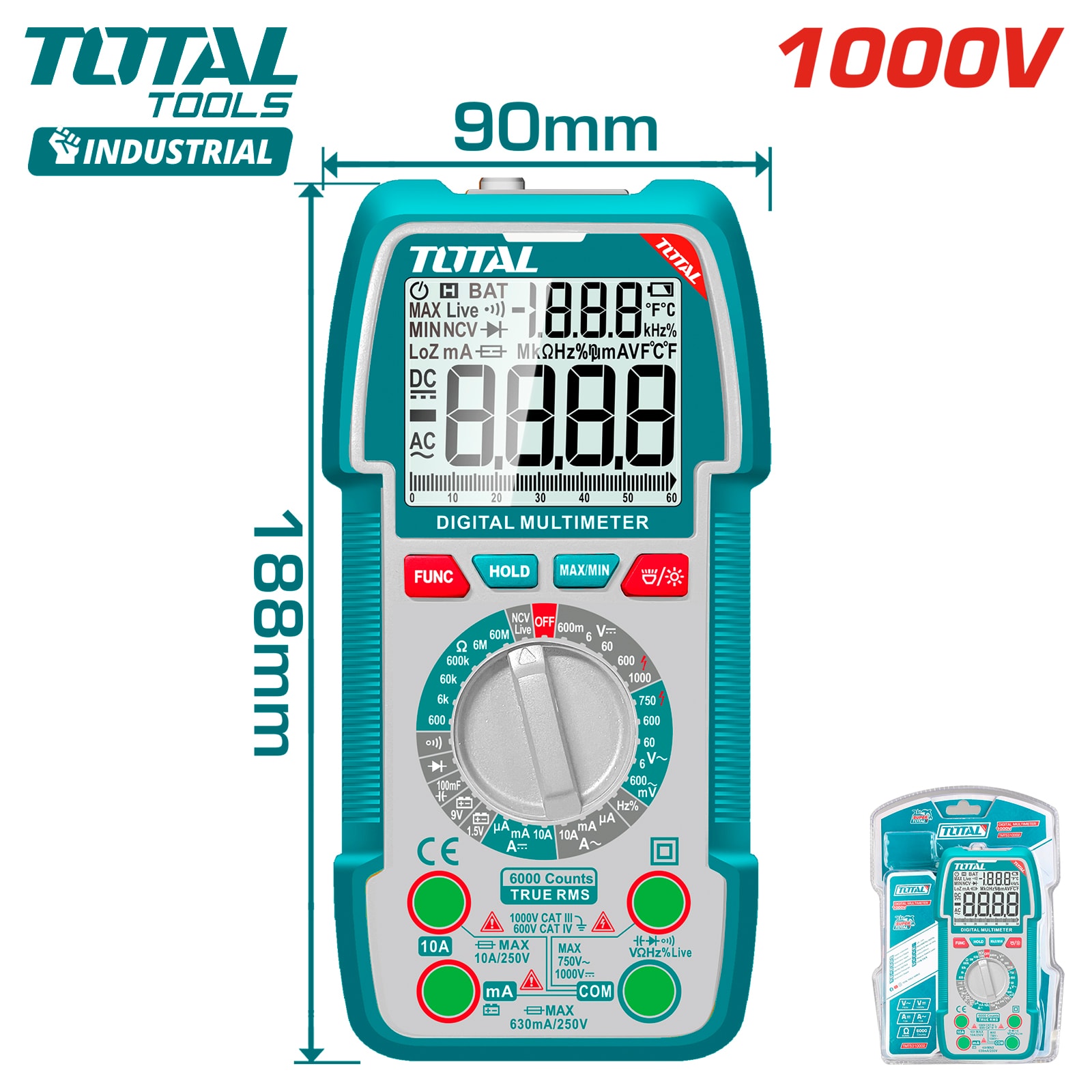 Мультиметр цифровой TOTAL TMT5310002