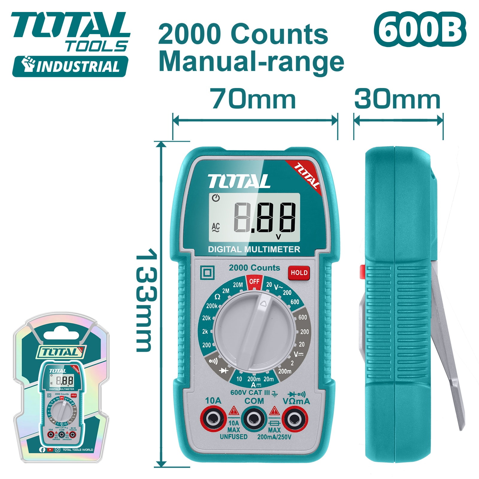 Мультиметр цифровой TOTAL TMT5360011