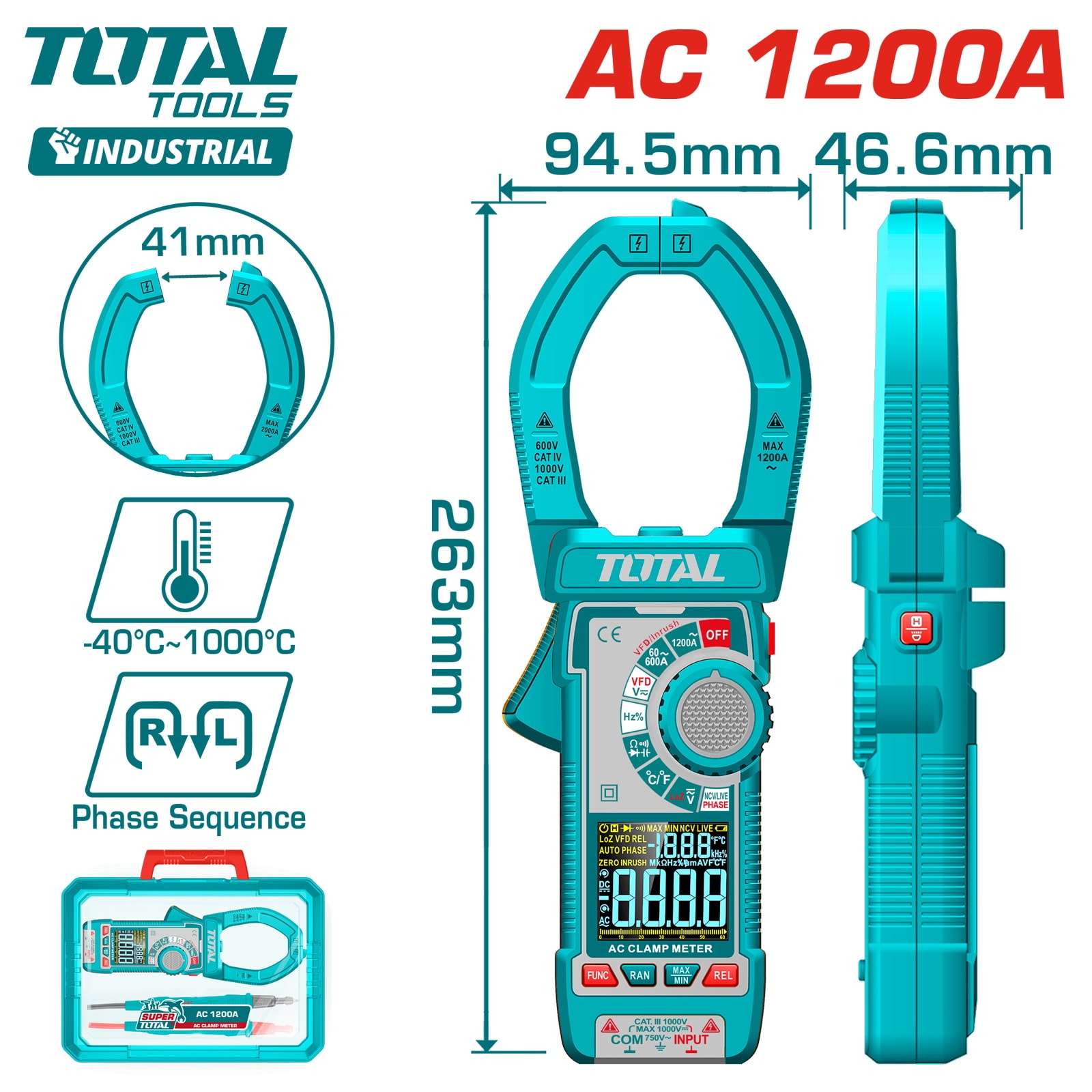 Токовые клещи TOTAL TMT7610001
