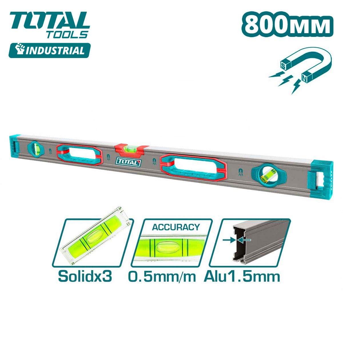 Уровень магнитный 800 мм TOTAL TMT28028M