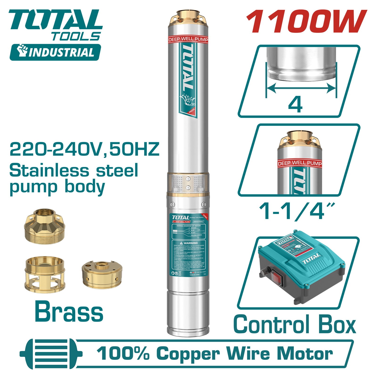 Насос погружной скважинный 4 " TOTAL TWP511006