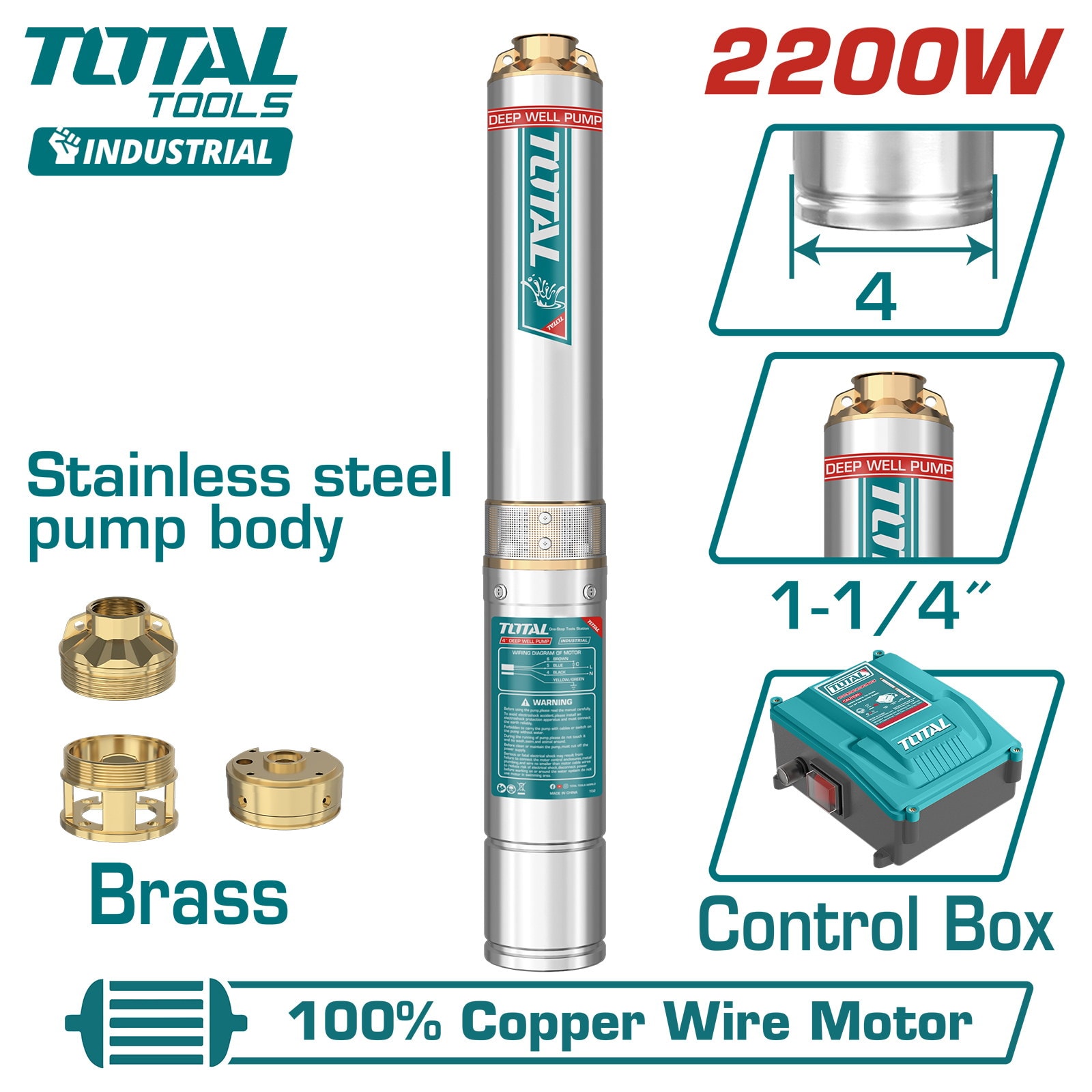 Насос погружной скважинный 4 " TOTAL TWP522006