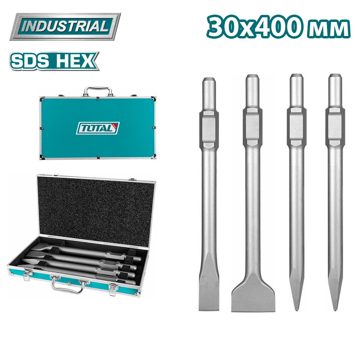 Набор зубил SDS-hex TOTAL TAC0304375 (4 шт)