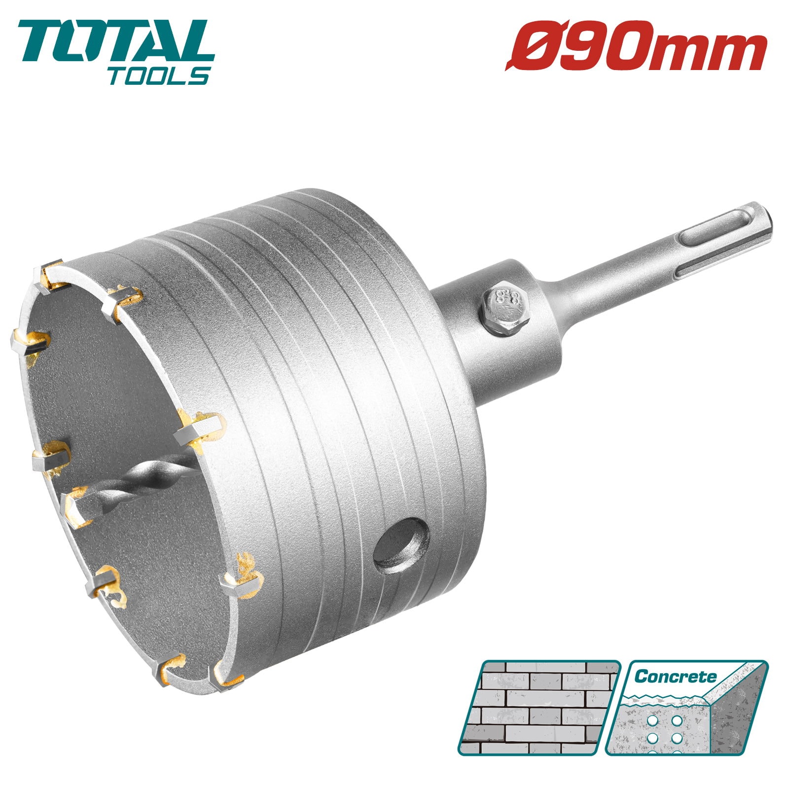 Коронка SDS-plus 90мм TOTAL TAC430901