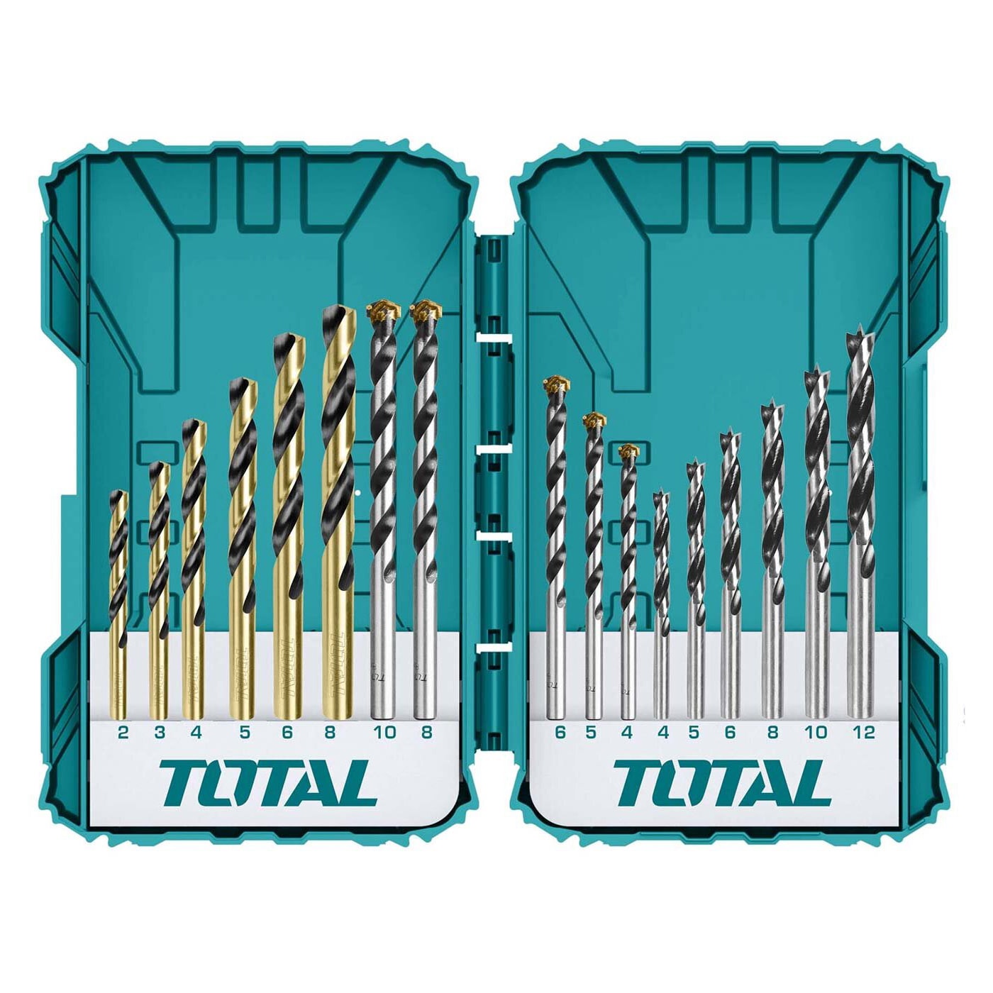 Набор сверл по металлу, бетону и дереву TOTAL TACSDL11601 (16 шт), фото 2
