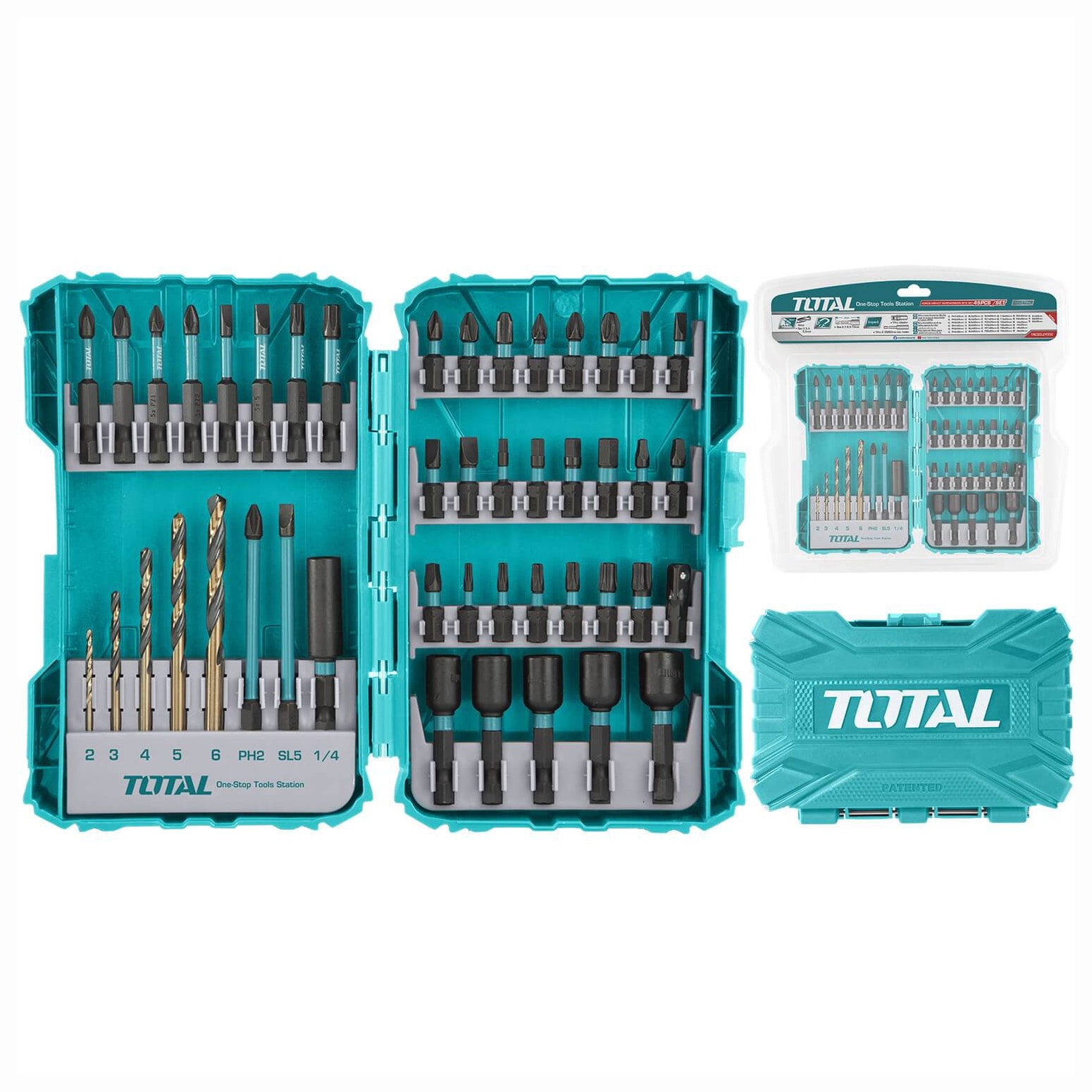 Набор ударных бит и сверл TOTAL TACSDL24502 (45 предметов), фото 2