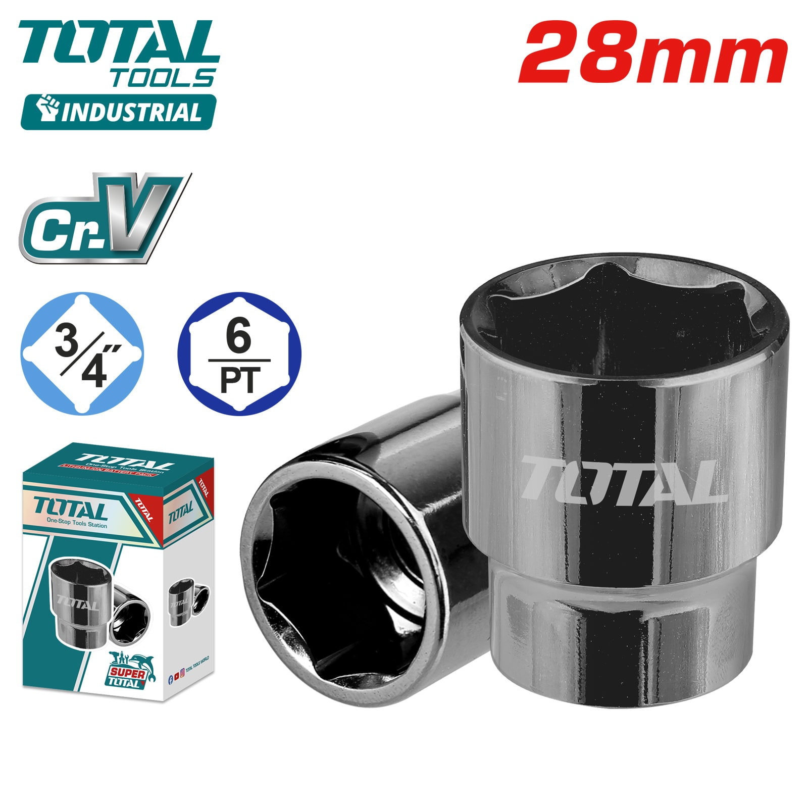 Торцевая головка 3/4 " 28мм TOTAL THHAST34281
