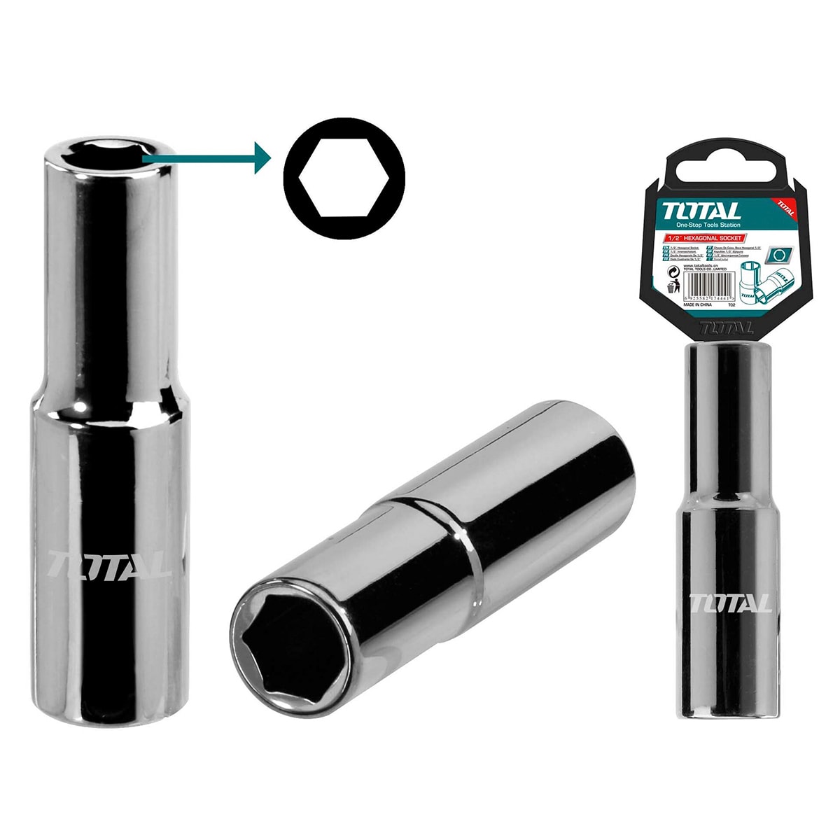 Торцевая головка удлиненная 1/2 " 24 мм TOTAL THTST12243L, фото 2