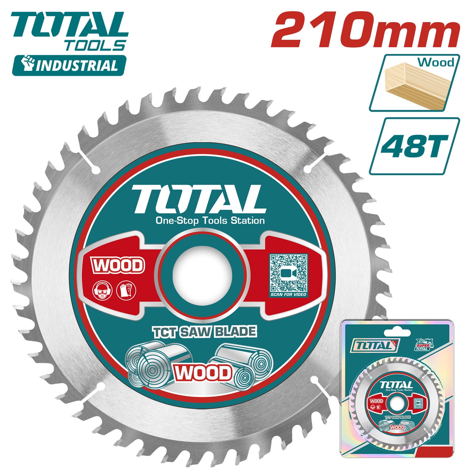 Диск пильный 210x30 мм 48T TOTAL TAC231522