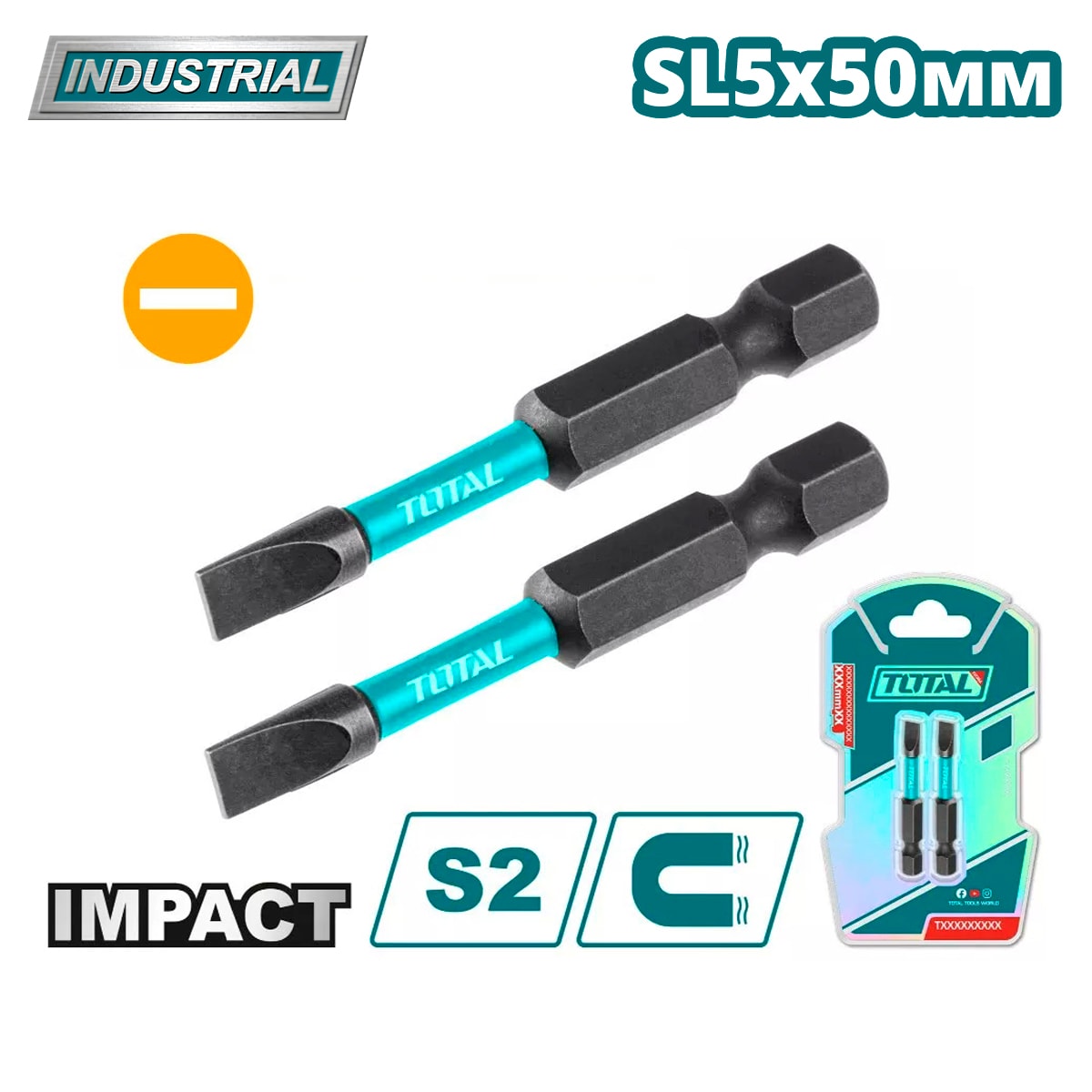 Бита ударная SL5 50 мм TOTAL TACIM71SL550 (2 шт)