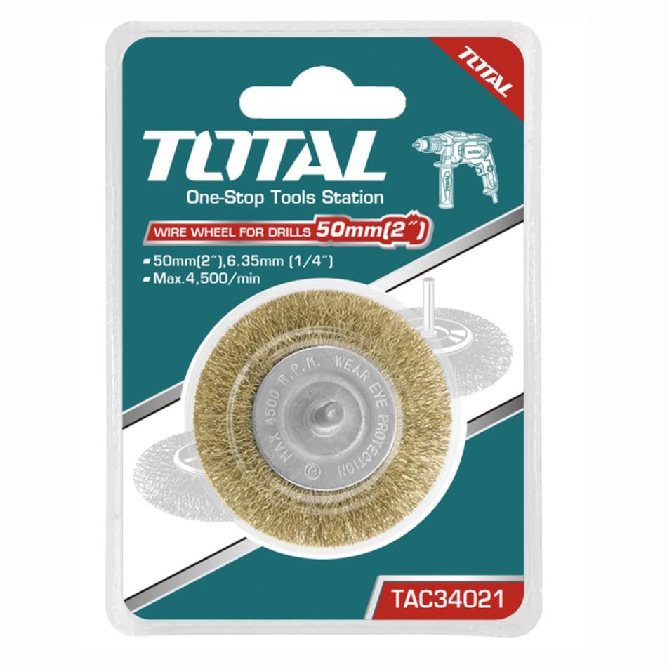 Щетка проволочная дисковая 50 мм TOTAL TAC34021, фото 2