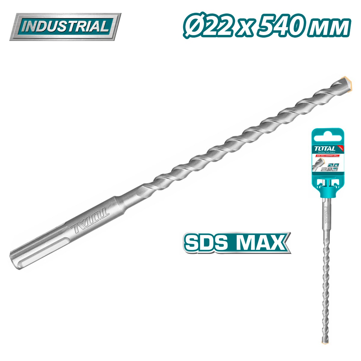 Бур SDS-MAX 22x540мм TOTAL TAC322208