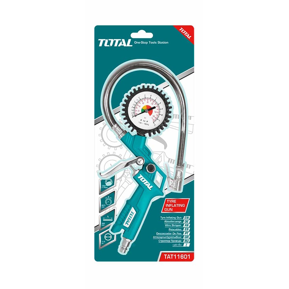 Пневмопистолет для накачки с манометром TOTAL TAT11601, фото 2