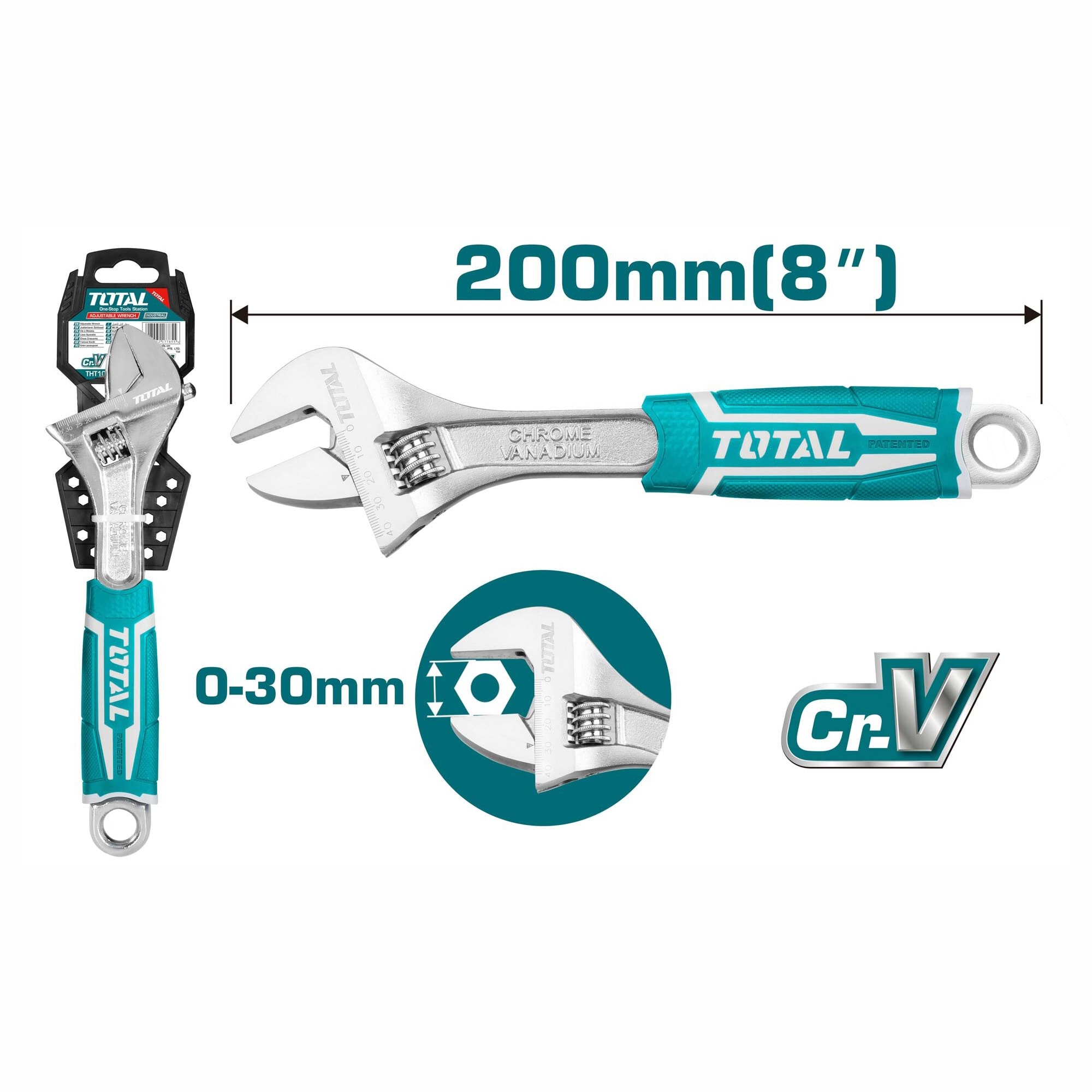 Ключ разводной 200 мм TOTAL THT101086, фото 2