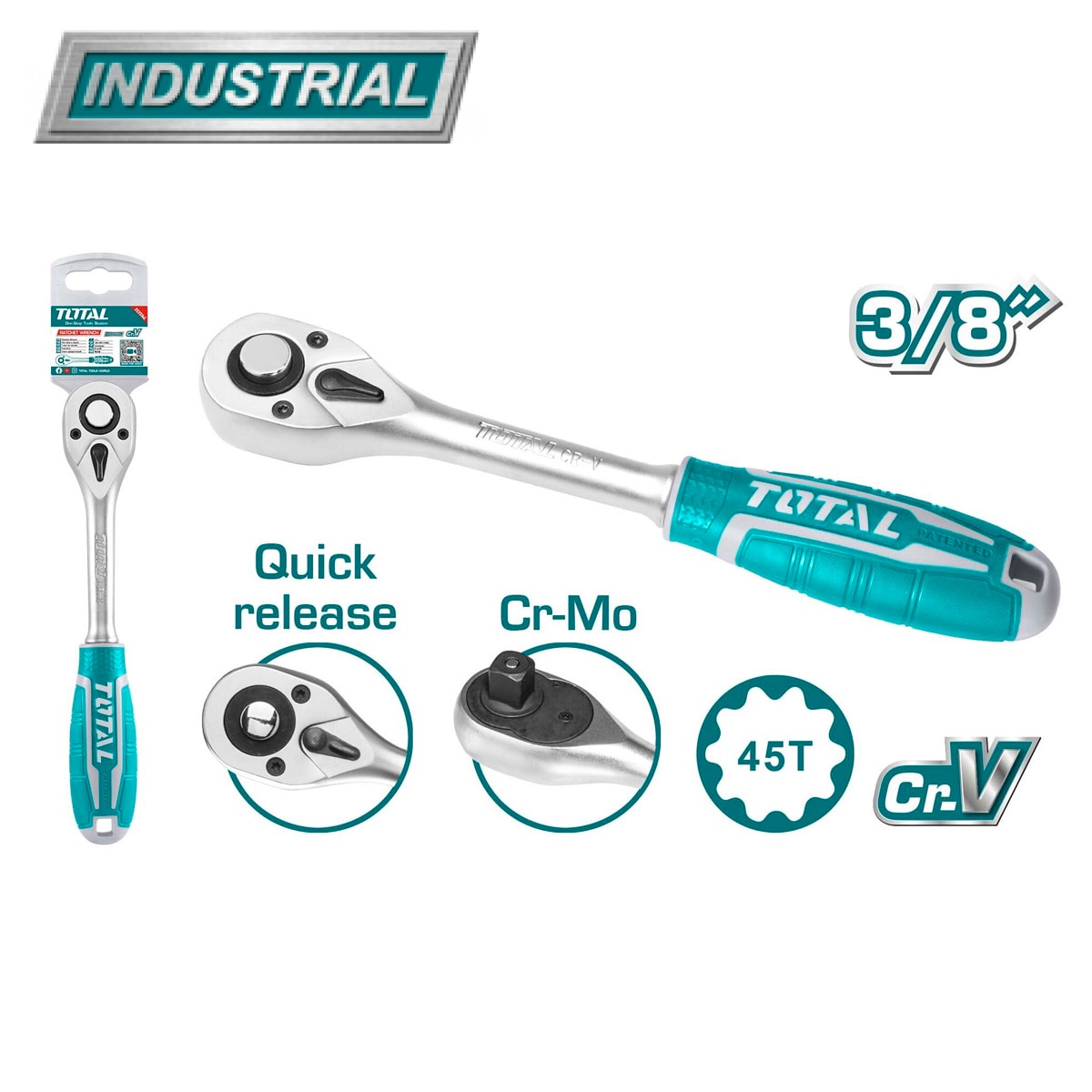 Ключ-трещотка 3/8 " TOTAL THT106386