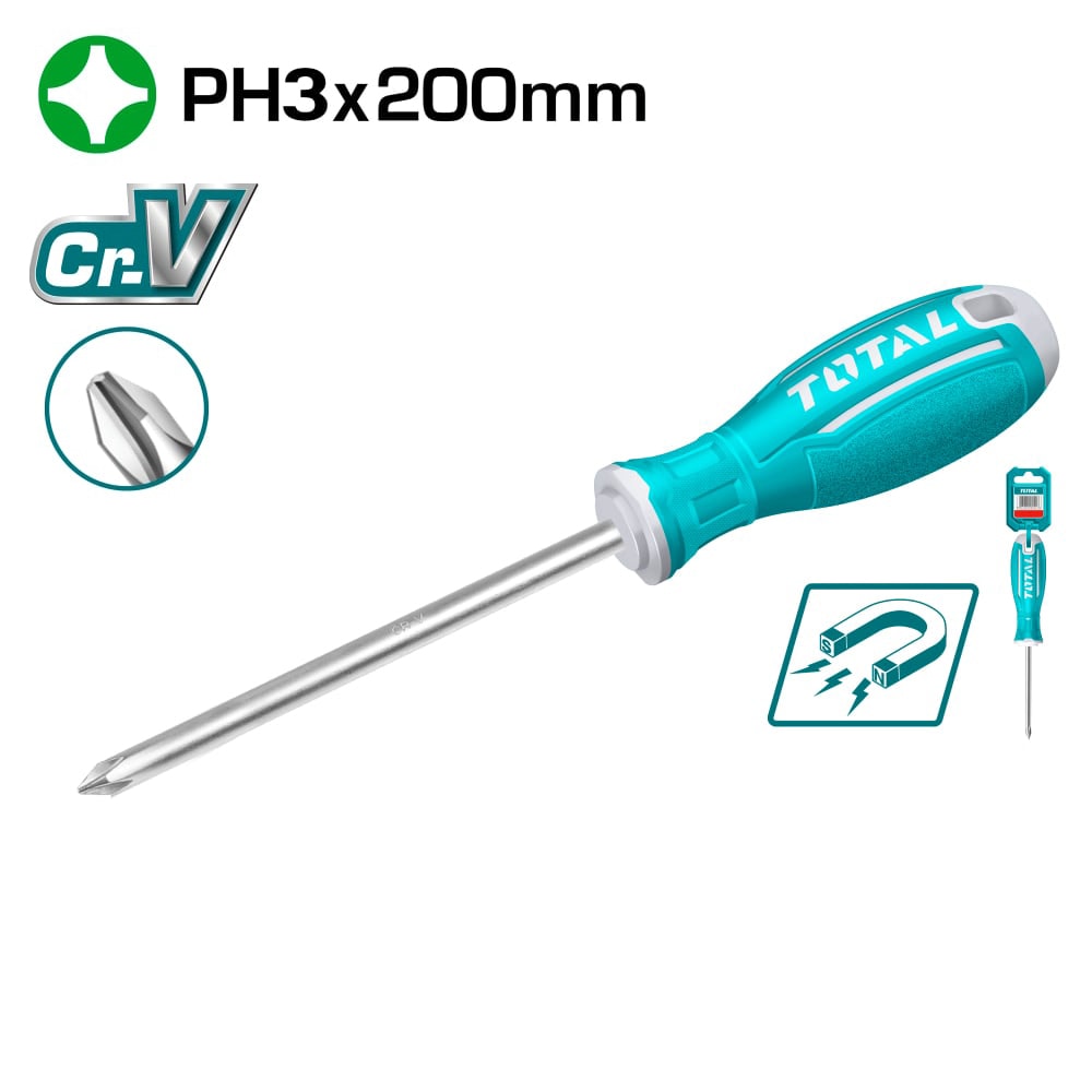 Отвертка крестовая PH3 200мм TOTAL TSDRSPH3200