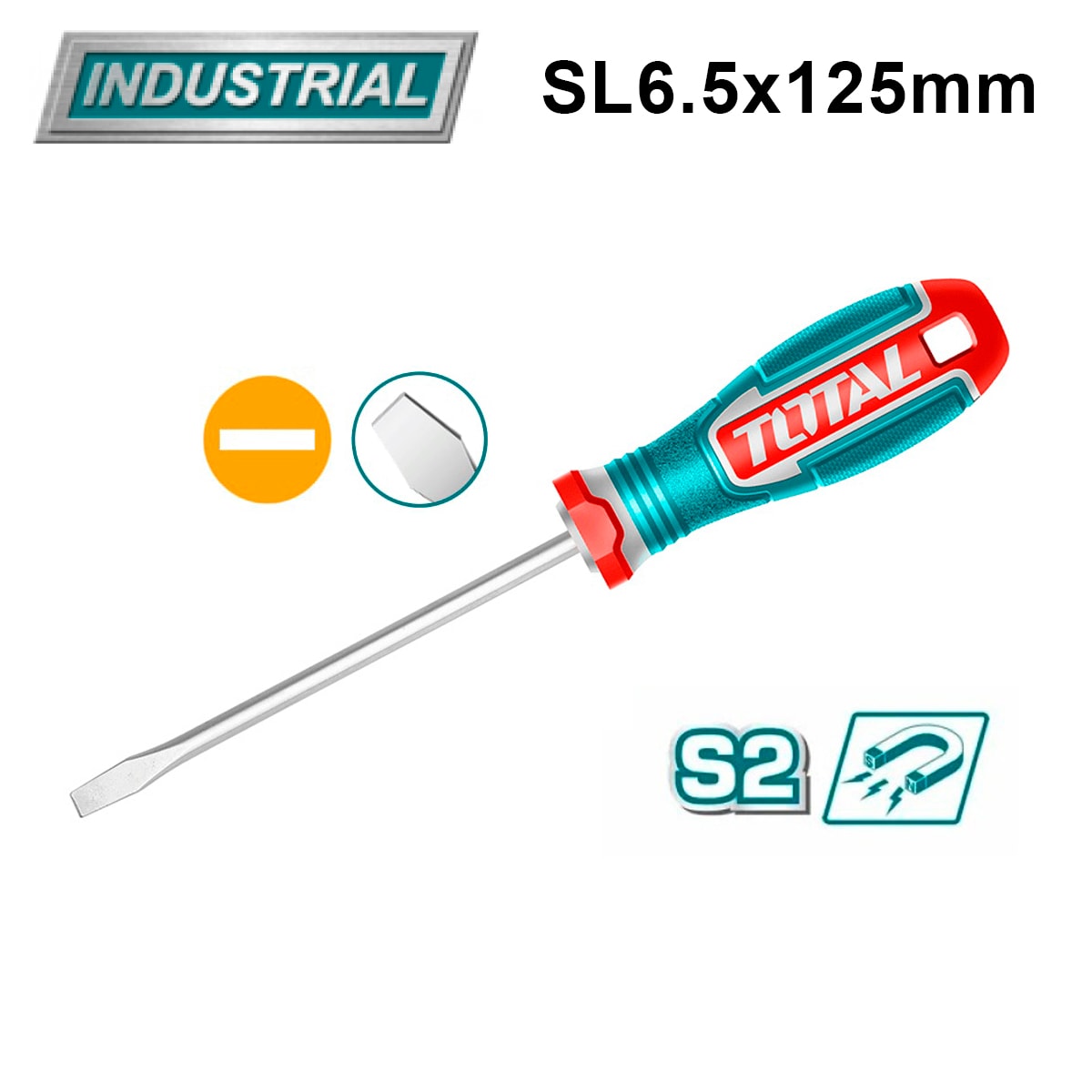 Отвертка шлицевая SL6.5 125 мм TOTAL TSDSL6125